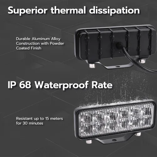 Miniatura 3 de Barra de luz LED de 6 pulgadas, 2 unidades, 120 W, 8000 lúmenes, luces LED todoterreno de haz de curvas anchas, luz de conducción rectangular
