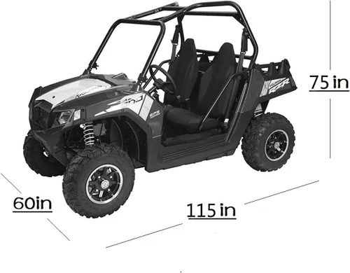 Miniatura 5 de Funda impermeable para UTV de tela Oxford resistente para Polaris RZR Yamaha Can-Am Defender Kawasaki Ranger cubierta 2-4 pasajeros, color negro