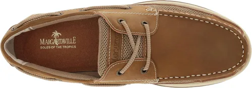 Miniatura 5 de Margaritaville Zapato náutico de encaje para hombre, color marrón claro, talla 9.5 de EE. UU