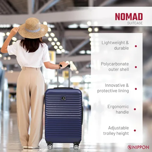 Miniatura 2 de NIPPON Luggage Nomad - Maleta giratoria rígida con ruedas para mujeres y hombres, rodillo de carcasa dura de viaje, ultra fuerte y duradero