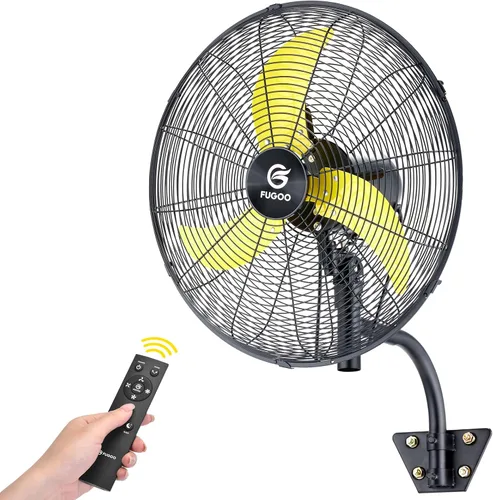 FUGOO - Ventilador de pared industrial para exteriores con motor Eco BLDC de 20 pulgadas, potente flujo de aire | Impermeable, 5000 CFM, 50% más de
