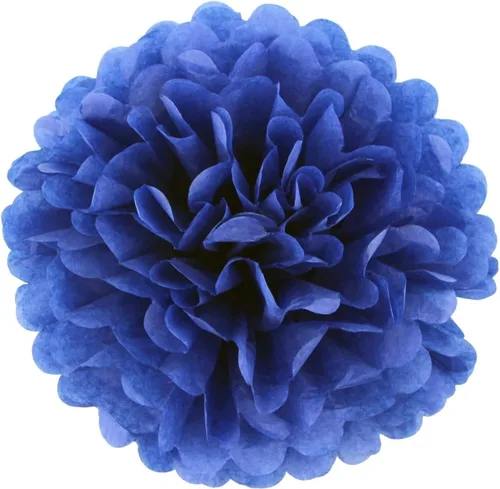 Miniatura 2 de IGUO 30 pompones de papel de seda azul marino, rojo, blanco, dorado, suministros de fiesta náutica, estrellas centelleantes, guirnalda de papel