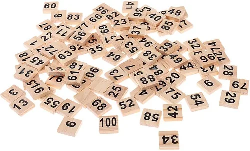Miniatura 2 de 100pcs 1-100 números de madera azulejos números cubos bloques para decoración de fiesta de boda