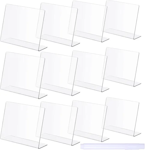 Outus 12 piezas de 4 x 3 pulgadas de etiquetas de comida para buffet, mini letreros de pizarra pequeños, marcadores de comida de acrílico