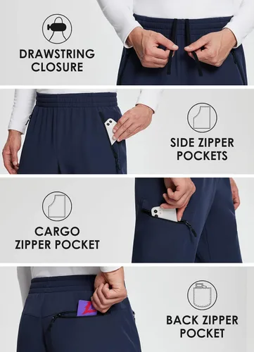 Miniatura 5 de BALEAF Pantalones cargo de senderismo con forro polar para hombre, impermeables, softshell y bolsillos con cremallera