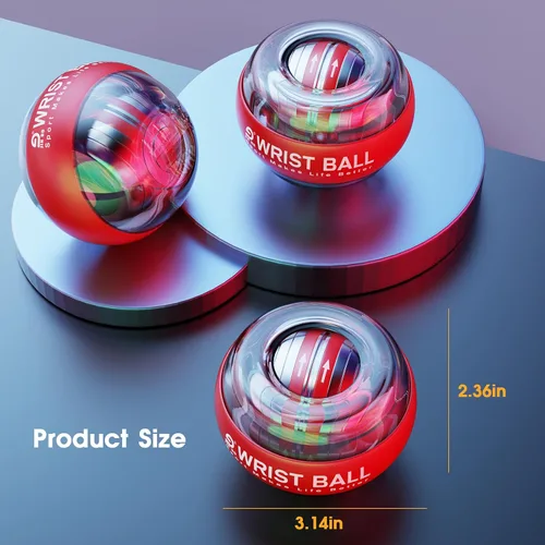 Miniatura 5 de JIN BD Pelota de entrenamiento de muñeca, fortalecedor de muñeca giroscópico giroscópico para antebrazo, bola giroscópica para fortalecer brazos