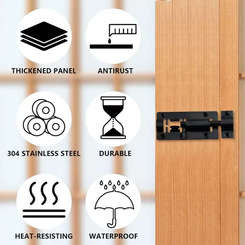Miniatura 3 de SANATO Pestillo de perno de barril deslizante de 3 pulgadas, cerradura deslizante de acero inoxidable para seguridad de puerta, negro (4 piezas)