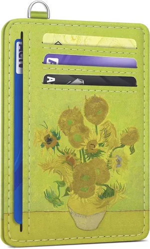 Miniatura 20 de SEAVILIA Tarjetero de crédito para mujer, cartera RFID para mujer, tarjetero de bolsillo frontal delgado y minimalista, bonito estuche delgado