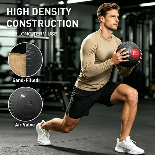 Miniatura 4 de Slam Ball 8-10 lb Medicine Ball Weighted Balls for Exercise and Workout, Strength, Cardio, Cross-Training and Core Workouts