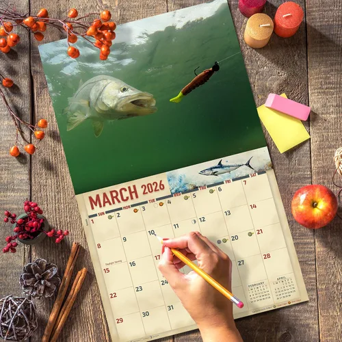 Miniatura 6 de The KING Company-Monster Calendars - Calendario de pared de pesca de agua salada 2026, tamaño XL, 14 x 22 pulgadas, calendario de pesca deportiva
