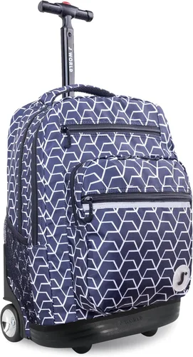 Miniatura 41 de J World Sundance Mochila Rodante para Laptop para Niñas y Niños. Mochila Escolar con Ruedas, Rombos negro, 20 pulgadas