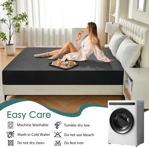 Miniatura 5 de Protector de colchón impermeable tamaño individual, funda de colchón de tela de aire 3D de alta calidad, suave, transpirable, sin ruido, funda