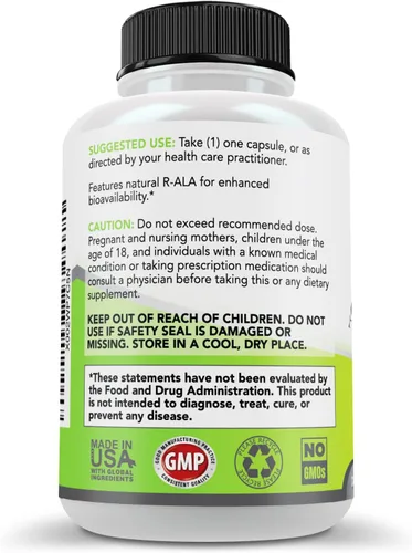 Miniatura 7 de Simply Nature's Pure - Ácido alfa lipoico 600 mg, 120 cápsulas vegetarianas, RLA R-LA R-lipoico S-lipoico, ALA, ácido tióctico, 4 meses de suministro
