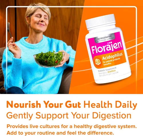 Miniatura 6 de Florajen Probióticos Acidophilus, salud intestinal, salud vaginal y suplemento de apoyo inmunológico, alivio del estreñimiento y la hinchazón