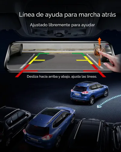 Miniatura 8 de WOLFBOX G930 - Cámara de espejo retrovisor de 10'' con WiFi de 5.8GHz, cámara de salpicadero 4K frontal y trasera con WDR, espejo retrovisor