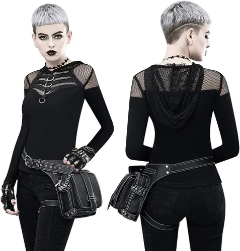 Miniatura 7 de Rebajas Cyber Monday Ofertas Venta Steampunk Riñonera Bolso para cintura Moda Gótico Hombro Bandolera Bandolera Muslo Pierna Capucha Bolsa de Viaje