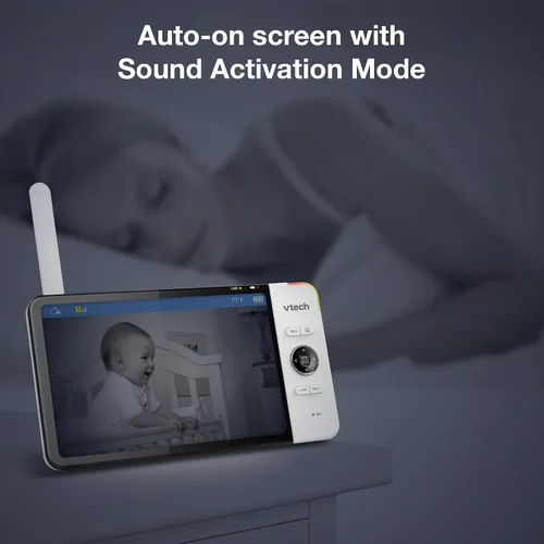 Miniatura 5 de VTech VM928-2HD - Monitor de bebé con pantalla HD de 720p de 5 pulgadas y 2 cámaras, vista de ángulo amplio de 110°, panorámica/inclinación/zoom