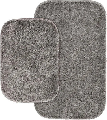Miniatura 113 de Garland Rug 2 alfombras de baño tradicionales de nailon lavables color morado (17 x 24 pulgadas, 21 x 34 pulgadas), suaves, absorbentes y elegantes
