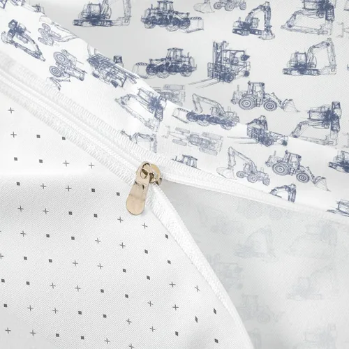 Miniatura 6 de Juego de ropa de cama de construcción, tamaño individual, para niños, camiones, juego de funda de edredón para niños, adolescentes, caricaturas