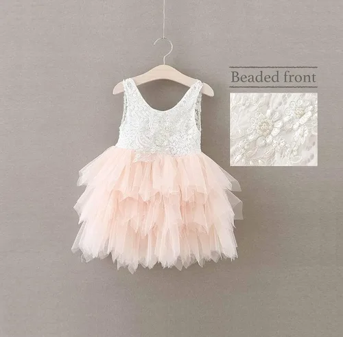 Miniatura 2 de Topmaker Vestido de niña de flores sin espalda acampanado de encaje