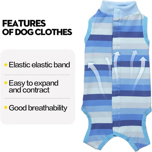 Miniatura 3 de Coppthinktu Traje de recuperación para perros, mameluco para cirugía, traje de recuperación de cirugía para perros pequeños y medianos, collar