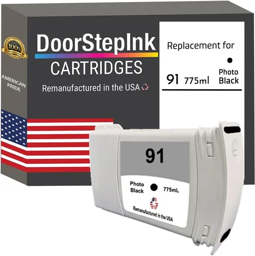 DoorStepInk Recambios de cartucho de tinta remanufacturados en los Estados Unidos para HP 91 C9465A foto negro para impresora DesignJet Z6100 42IN.