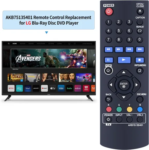 Miniatura 2 de AKB75135401 - Mando a distancia de repuesto compatible con LG Blu-Ray Disc reproductor de DVD UBK80 UP870 UP875 BPM35 BP175 BP125 BP125N BP135