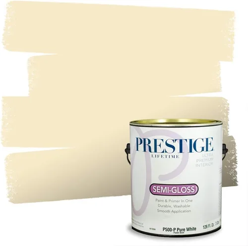 Miniatura 286 de PRESTIGE Paints Exterior Paint and Primer In One, 1-Gallon, Satin, Comparable Match of Benjamin Moore* Royal Linen* 931BM-PCM