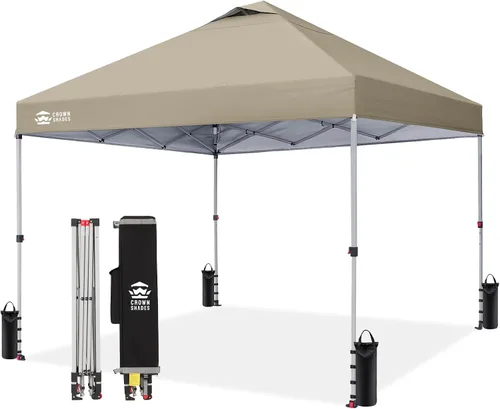 Miniatura 20 de CROWN SHADES Toldo desplegable de 8 x 8 pulgadas, tienda de campaña de playa con instalación CenterLok de un empuje, parasol fácil para exteriores