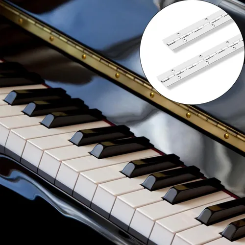 Miniatura 5 de 2 bisagras de piano de 12 x 1 pulgada de acero inoxidable continuo y bisagras de piano resistentes, grosor de hoja de 0.039 pulgadas, ancho abierto