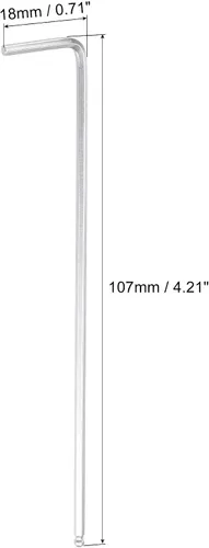 Miniatura 2 de uxcell Llave de llave hexagonal de extremo de bola de 0.079 in, herramienta de reparación CR-V de brazo largo en forma de L Tono plateado