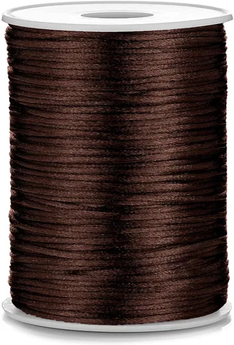 Miniatura 12 de Cable de nailon satinado de 0.079 in x 100 yardas, cola de ratón, nudo chino, cable Kumihimo (gris plateado)