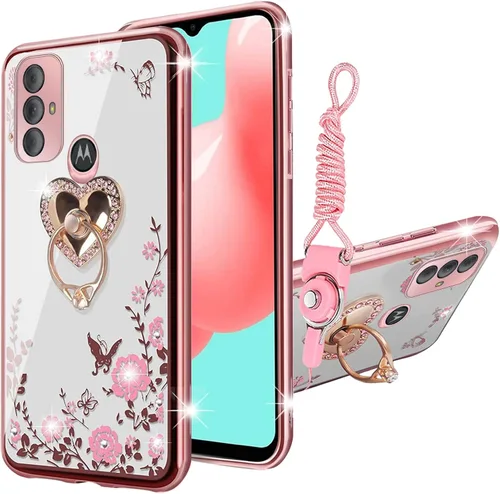 Miniatura 10 de Funda para Moto g Pure para teléfono, Moto g Power 2022, funda Moto G Play 2023 para mujer, galvanoplastia, estética de lujo, moderna, bonita, Negro