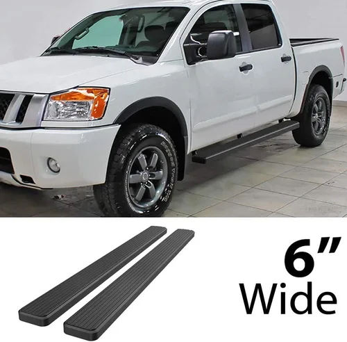 Miniatura 2 de HD Ridez Estribo de acero inoxidable de 5 pulgadas, color negro, compatible con Nissan Titan 2004-2024 Crew Cab (excluye los modelos 2016) y Titan