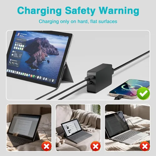 Miniatura 10 de Cargador de 65 W compatible con Microsoft Surface Pro 11, 10, 9, 8, 7+, 7, 6, 5, 4, 3, X, adaptador de corriente para Windows Surface Laptop