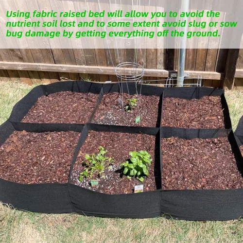 Miniatura 5 de CJGQ Bolsa de cultivo de jardín de tela elevada de 4x2x1 pies para cultivar hierbas, flores y verduras de 55 galones