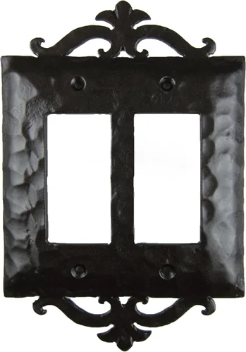 Cubierta de placa de interruptor de doble Decora de hierro forjado con desplazamiento español EPH25 (bronce)