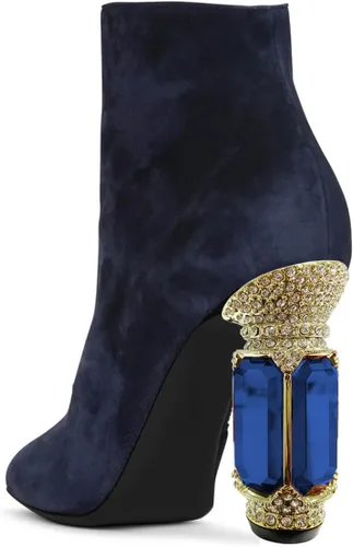 Miniatura 38 de FSJ Botas de tacón alto con punta puntiaguda para mujer, con tacón alto, con cremallera lateral brillante, estilo casual, para uso diario, zapatos