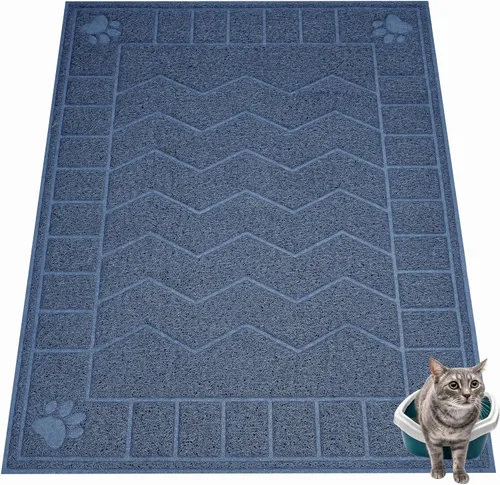 Tapete de Arena para Gatos, Tapete Atrapa Arena Suave para las Patas de Gatitos, Tapete para Caja de Arena de Gatitos de 47" x 35" para Suelos más