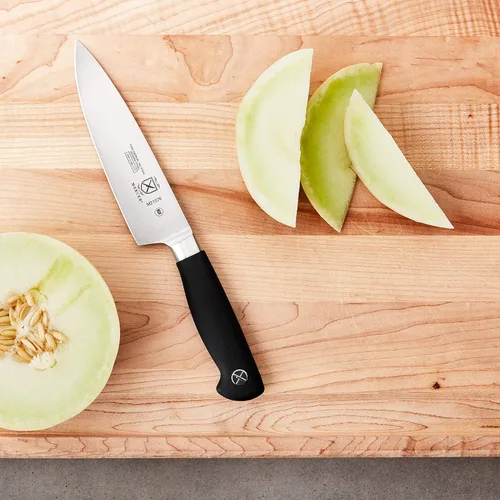 Miniatura 4 de Mercer Culinary M21076 Genesis Cuchillo de chef de 6 pulgadas con respaldo corto, negro