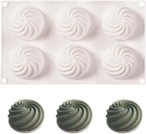 Miniatura 18 de Moldes grandes de silicona para chocolate, 6 cavidades redondas, moldes de vidrio para chupitos de hielo, galletas, dulces, postres, pudín y postre
