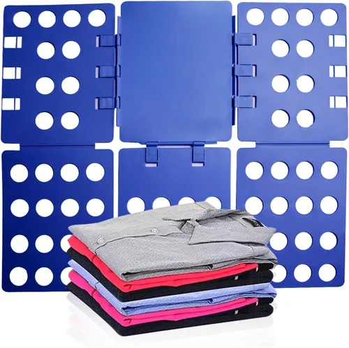 GYE Tabla Plegable para Camisetas Carpeta de Ropa Organizador de Lavandería Herramienta Duradera de Plástico Tabla Plegable Fácil y Rápida para Azul