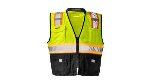 Coast SV500 Chaleco de seguridad recargable con iluminación de alta visibilidad con tecnología de seguridad CIRCLIGHT 360 patentada por COAST, grande