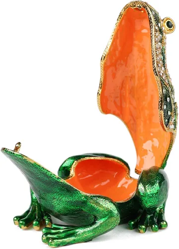 Miniatura 2 de Frog - Joyero con bisagras esmaltadas pintadas a mano, figuras de animales, adornos artesanales, regalo único para decoración del hogar