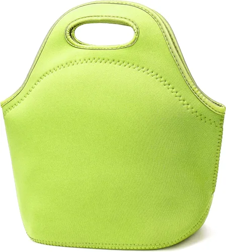 Miniatura 14 de Bolsa de almuerzo de neopreno para mujer, bolsa de almuerzo aislada, lavable, contenedor de almuerzo para el trabajo, picnic, bolsas ligeras de Negro