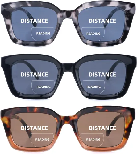 Miniatura 9 de HIYANJN Gafas de lectura bifocales para mujeres y hombres, luz azul, lectores de computadora, lentes de transición superior transparente para mujer