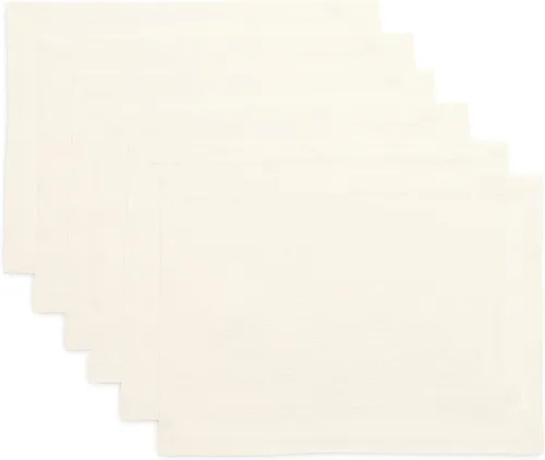Miniatura 162 de Solino Home Juego de 4 manteles individuales blancos de 100 % lino puro de 14 x 14 pulgadas para invierno, San Valentín, primavera, Pascua, Fete