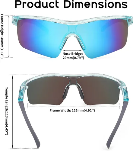 Miniatura 7 de FEISEDY Gafas de sol polarizadas de béisbol para niños y adolescentes, marco TR90 para niños y niñas, ciclismo B2454