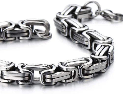 Miniatura 4 de COOLSTEELANDBEYOND Mens Women New Stainless Steel Braided Link Bracelet Polished