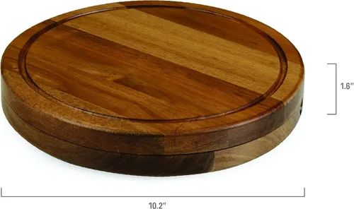 Miniatura 7 de Tablero de corte para queso Circo personalizado con monograma de iniciales de Toscana y juego de herramientas de acacia